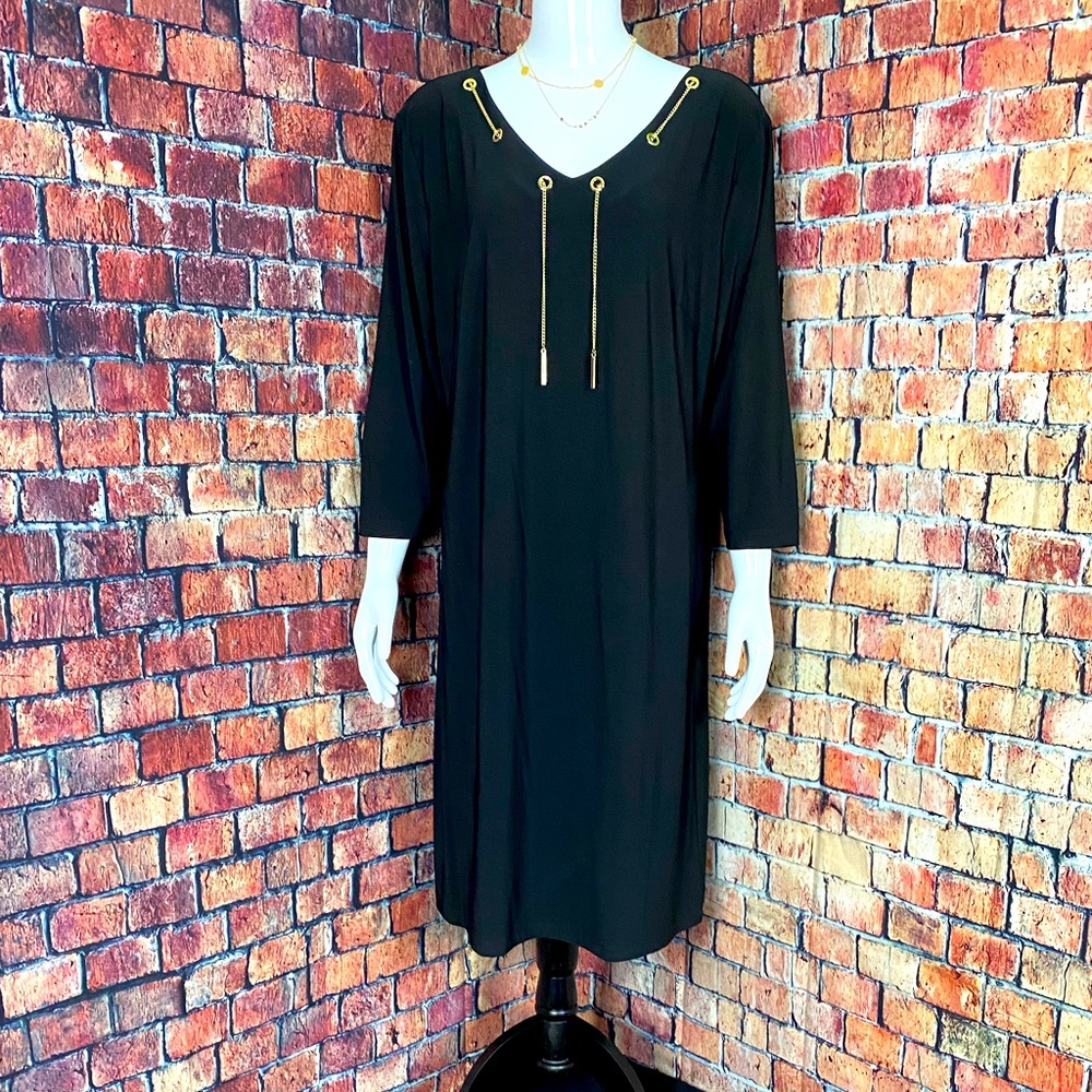 NWT Black Label by Evan-Picone Women’s Black/Gold Dress